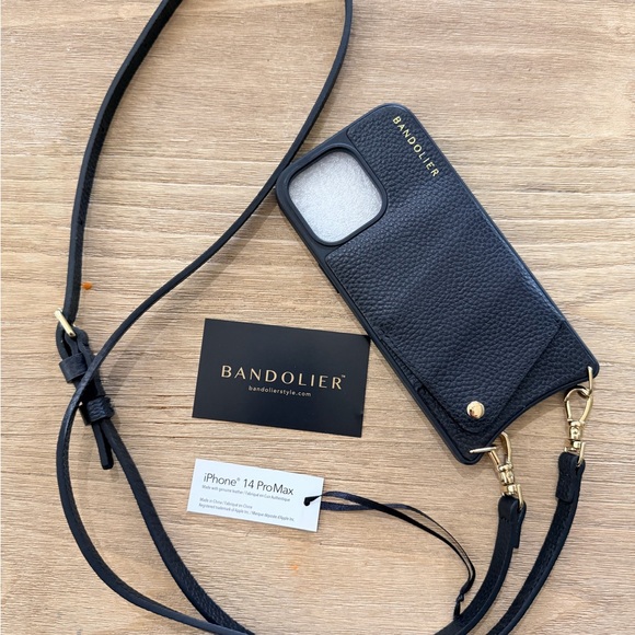 Bandolier Accessories - Bandolier Black Leather iPhone Case 14 ProMax